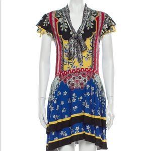 Alice Olivia tiered Moore dress in Palace Daffodil